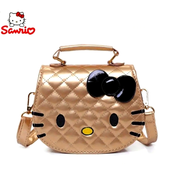 WOMENS   Hello kitty gold  shoulder design bag - Picture 1 of 5